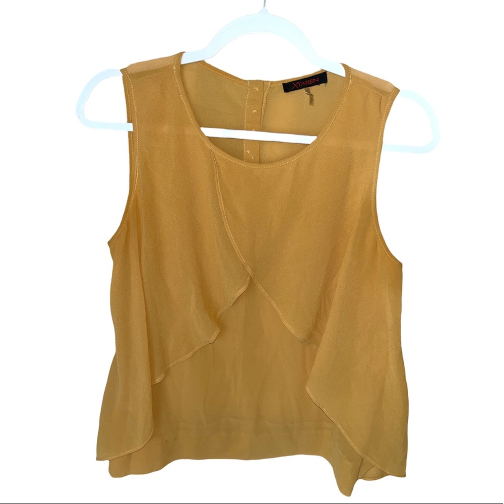 Mustard layered dressy top